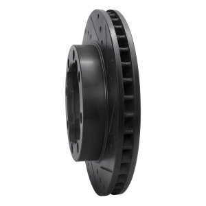 Chevrolet Suburban Brake Rotor (1) - Front Right - R1 Concepts - Drilled & Slotted - Black - `88-`00